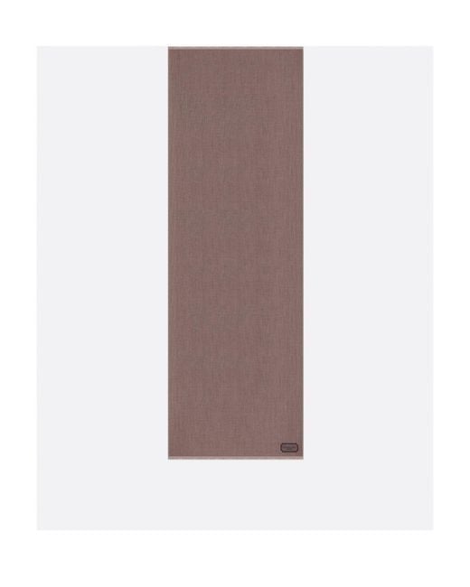 Dior Brown Homme Logo Patch Fringed Scarf for men
