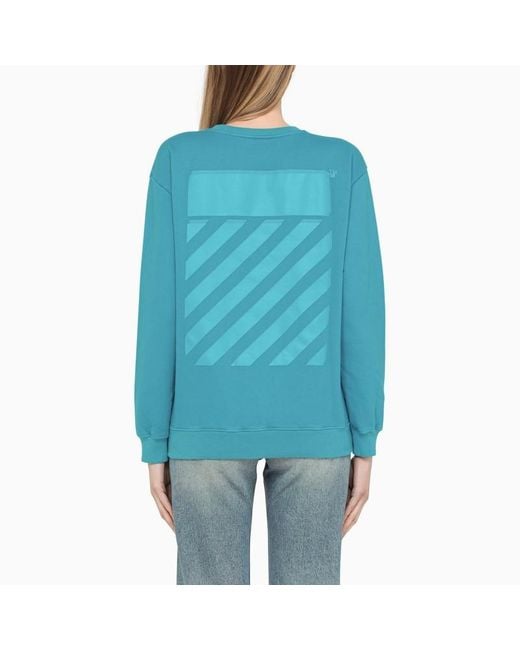 Off-White c/o Virgil Abloh Blue Diag-Stripe Print Sweatshirt