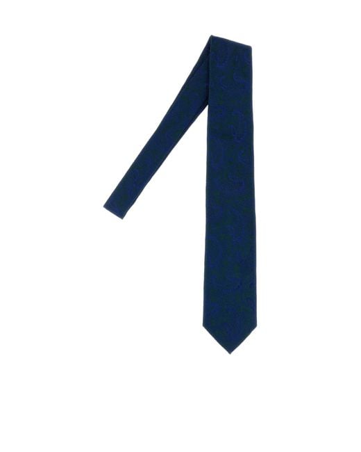 Brioni Blue Embroidered Tie for men