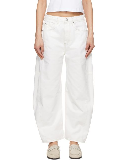 Rag & Bone White Denim Shorts With Belt Loops