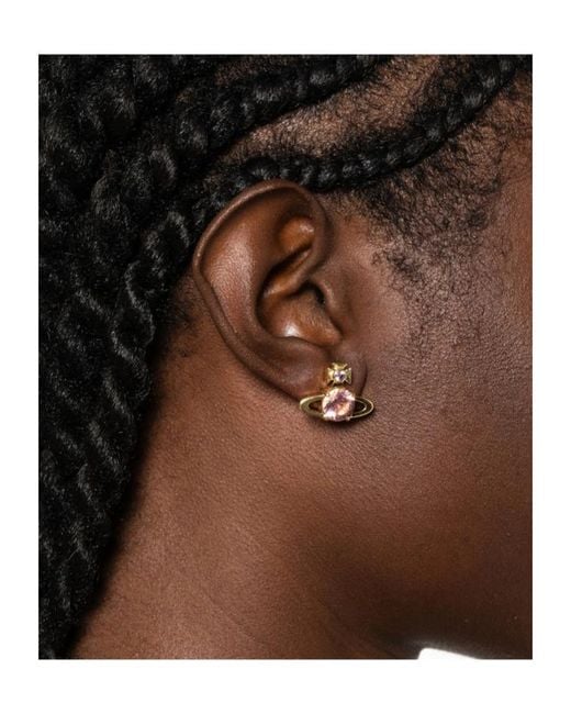 Vivienne Westwood White Reina Stud Earrings