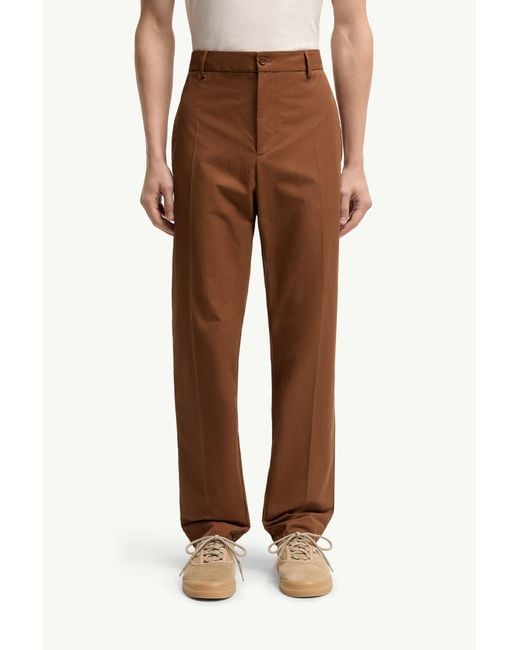 Moncler Brown Technical Cotton Blend Trousers for men