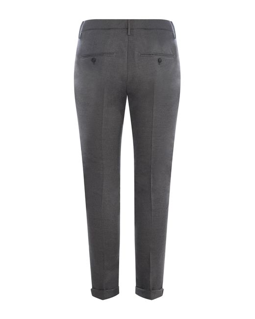 Dondup Gray Belt-Lined Casual Pants for men