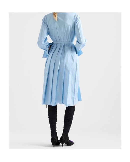 Prada Blue Cotton Poplin Dress