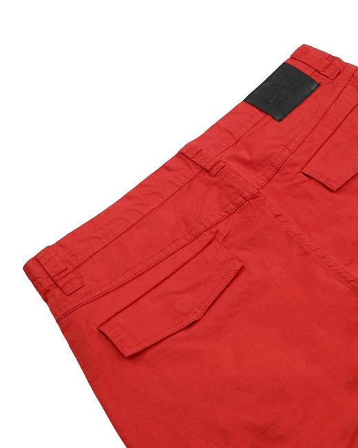 EA7 Red Logo Patch Shorts for men