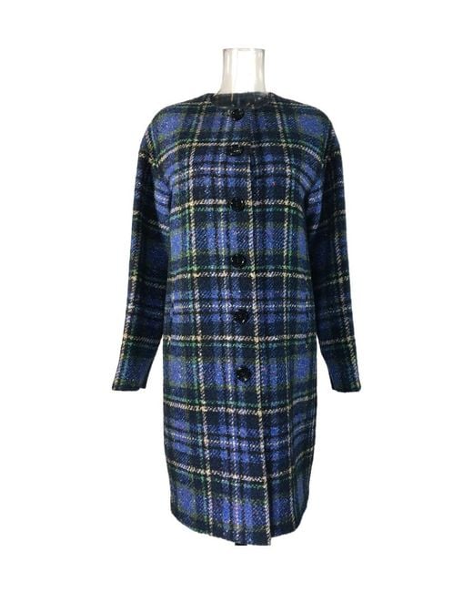 Moschino Blue Single-Breasted Coat