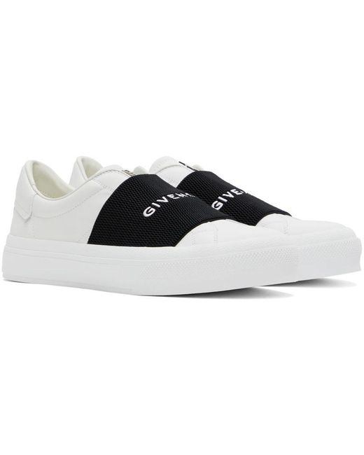 Givenchy White City Sport Logo Embroidered Sneakers for men