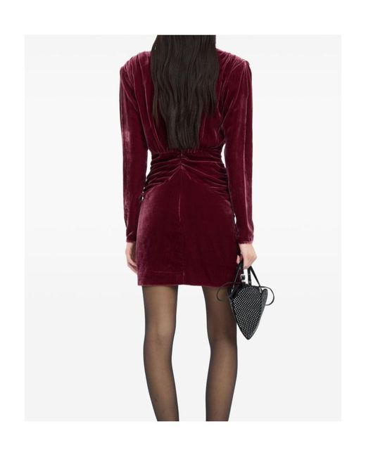 ROTATE BIRGER CHRISTENSEN Red Silk Velvet Mini Dress