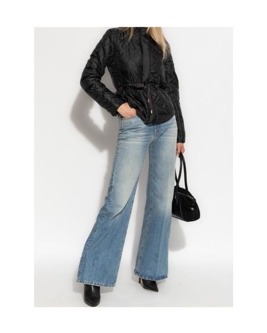 Michael Kors Black Diamond-Pattern Quilted Jacket