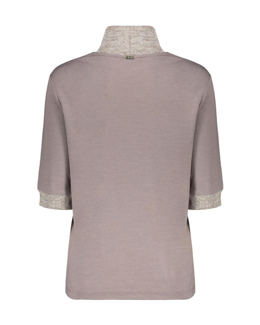 Herno Brown Short-Sleeve Turtleneck Knitted Top