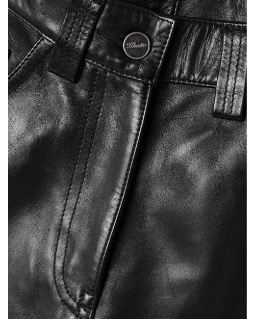Khaite Black Panelled Leather Trousers