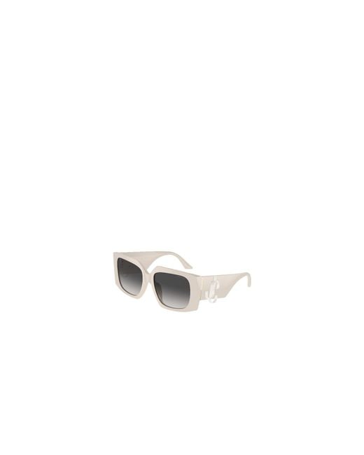 Jimmy Choo White Eyewear Square Frame Sunglasses