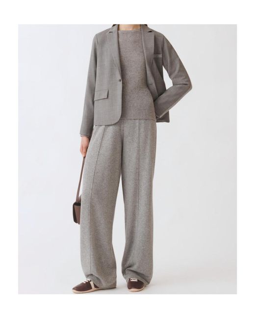 Fabiana Filippi Gray Single-Breasted Suit Jacket