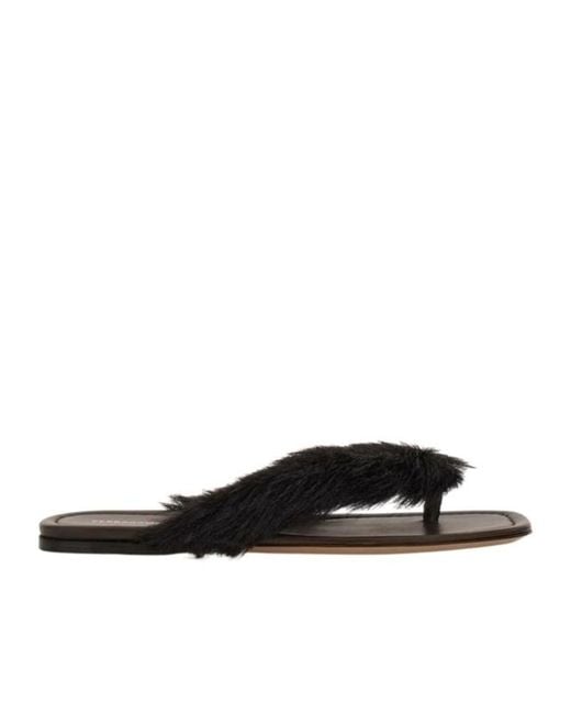 Ferragamo Multicolor Ferragamo Fur Detail Thong Sandals