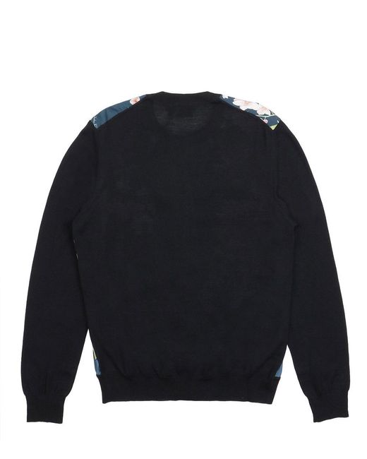 Ferragamo Blue Round-Collar Button Cardigan