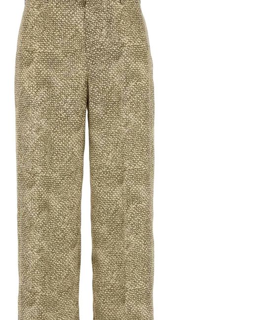 Pt Pantaloni Green Pt Torino Patterned Wide Leg Pants