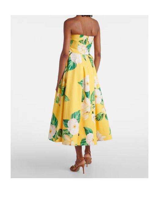 Leo Yellow Lynn Floral Cotton Bustier Dress
