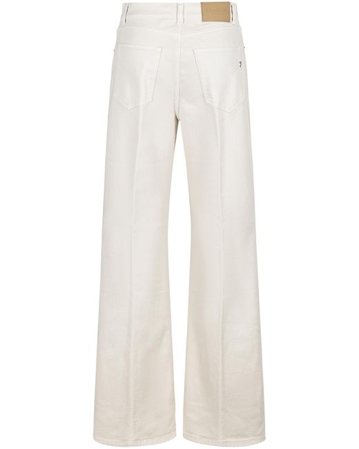 Dondup White High-Rise Straight-Leg Jeans