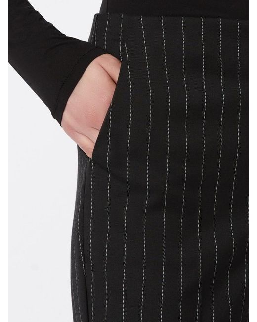Sportmax Black Flared Pinstripe Wool Trousers