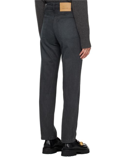 AMI Gray Logo Patch Jeans