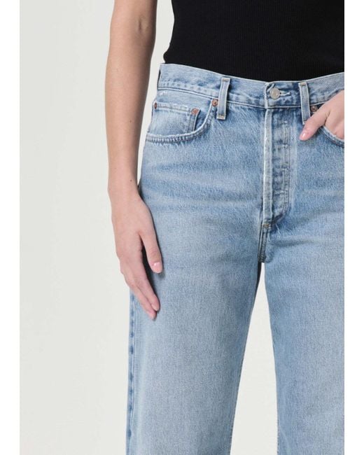Agolde Blue Kelly High-Rise Straight Leg Jeans