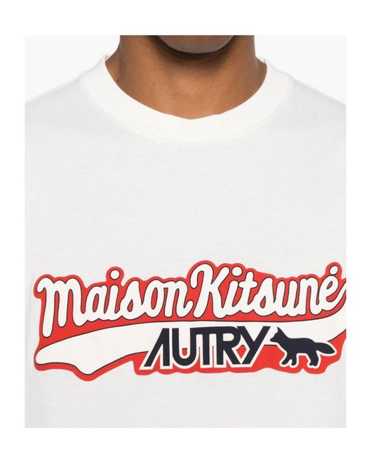 Autry White Logo Printed T-Shirt for men