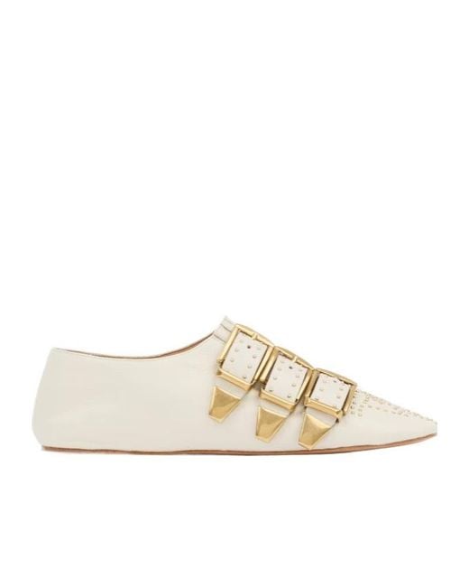 Chloé White Chloé Susanna Flat Shoes