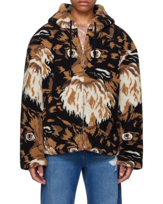 J.W. Anderson Black Jw Anderson Fleece Hooded Jacket for men