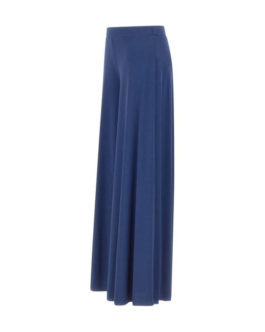 Kaos Blue Wide-Leg Fluid Pants