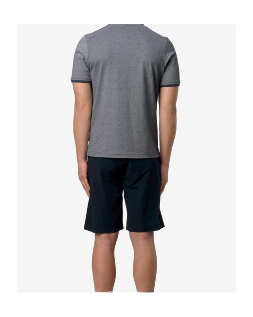 K-Way Gray Cotton Short Sleeve Polo Shirt for men