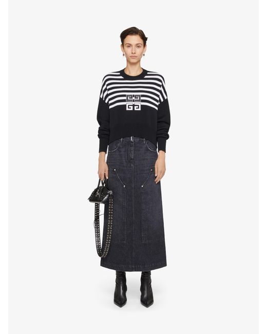 Givenchy Blue Denim Midi Skirt