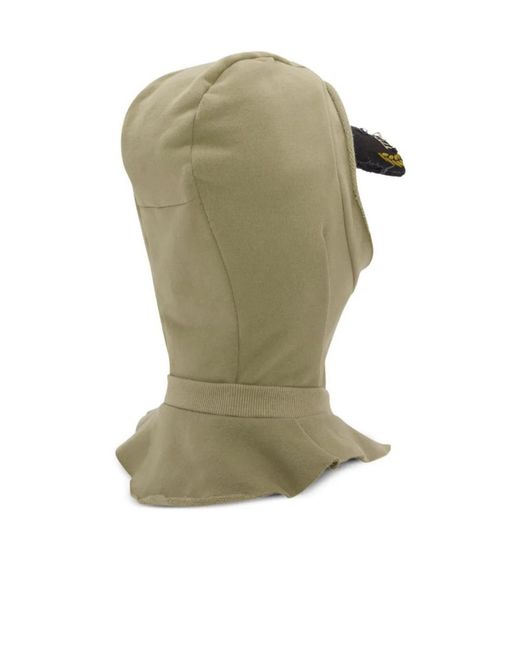 Martine Rose Green Cut-Out Peaked Zipped Hood for men