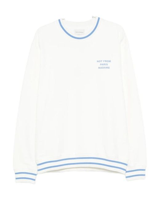Drole de Monsieur White Crew-Neck Sweatshirt for men