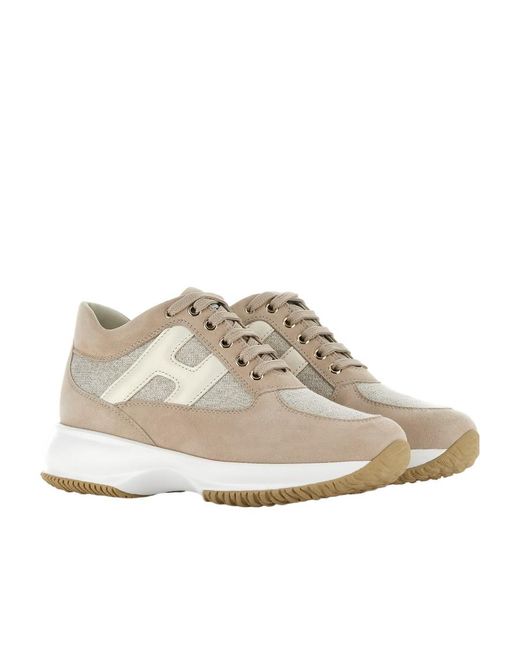 Hogan White Interactive Lace-Up Sneakers
