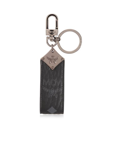 MCM White Logo Keychain for men