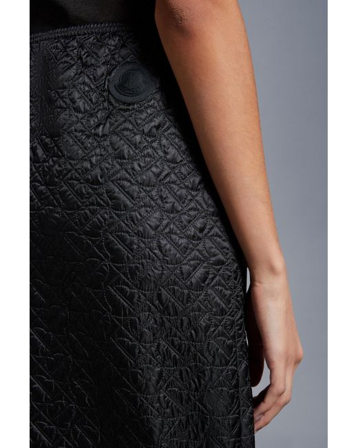 Moncler Black Quilted Midi Skirt
