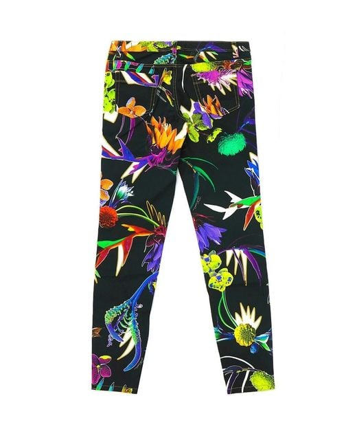 Just Cavalli Green Printed Jeans