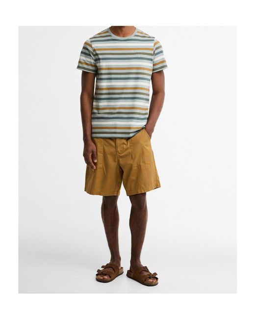 Barbour Green Striped T-Shirt for men