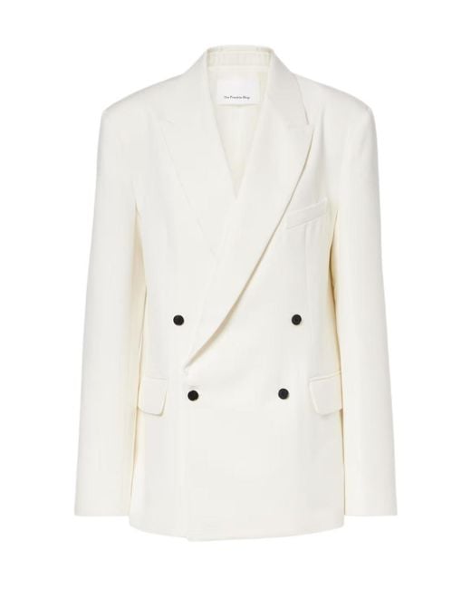 Frankie Shop White Newark Double-Breasted Blazer