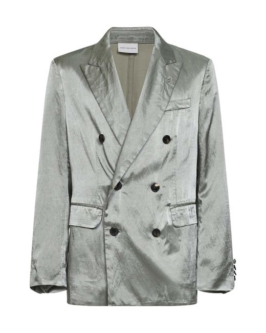Dries Van Noten Gray Balto Double-Breasted Blazer for men