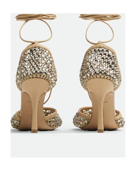 Bottega Veneta Metallic Sparkle Stretch Sandals