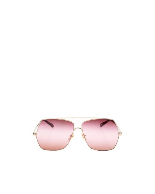 Chloé Pink Chloé Eyewear Square Frame Sunglasses