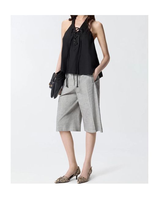 Pinko Black Laces And Texan Detailed Lightweight Top