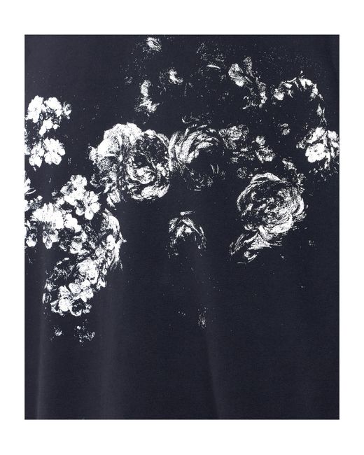 Ann Demeulemeester Blue Printed Hooded Sweatshirt for men
