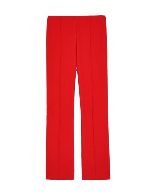 Vince Red Pintuck Cropped Woven Trousers