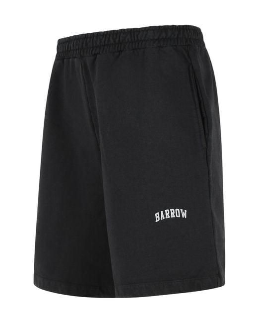 Barrow Black Logo Printed Bermuda Shorts for men