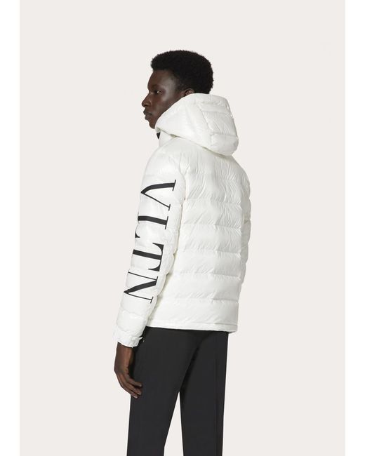Valentino White Padded Logo-Print Jacket for men