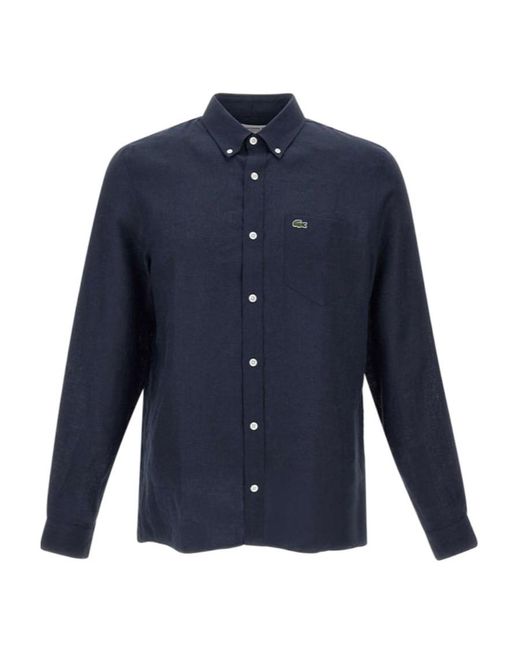 Lacoste Blue Logo-Applique Regular Fit Shirt for men