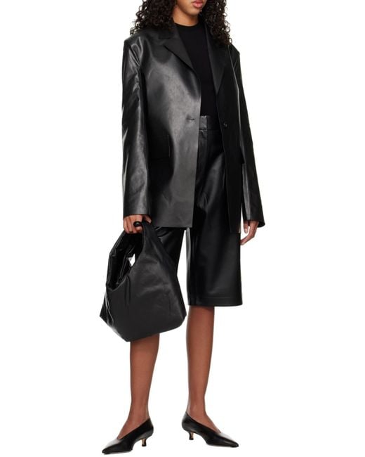 Kassl Black Anchor Drawstring Shoulder Bag