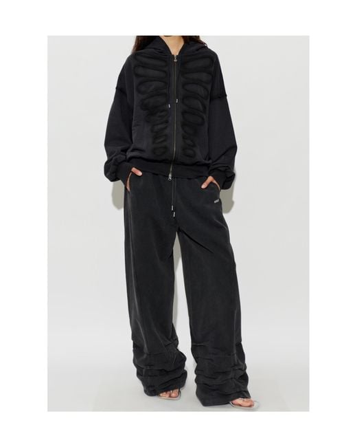 AVAVAV Black Tim Panelled Zip-Up Hoodie